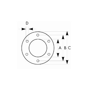 JOINT DE BRIDE diam : 195mm 6 trous PONY b : 165 d : 12 VOIR R45